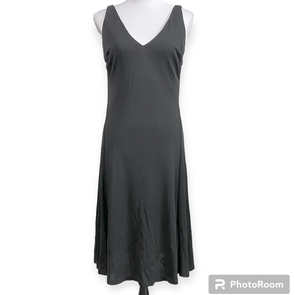 Lauren Ralph Lauren Black V-Neck Midi Dress